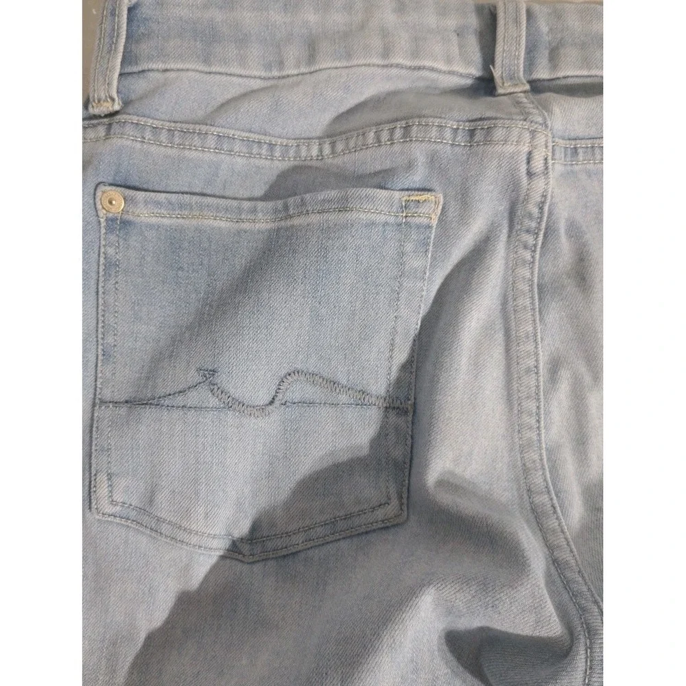 7 For All Mankind Jeans Womens 31 Blue Kimmie Straight Stretch Light Wash Denim‎